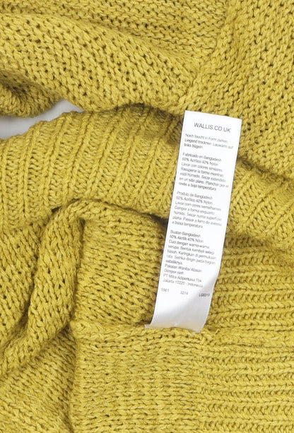 Womens UK Size M Wallis Yellow Cardigan Jumper