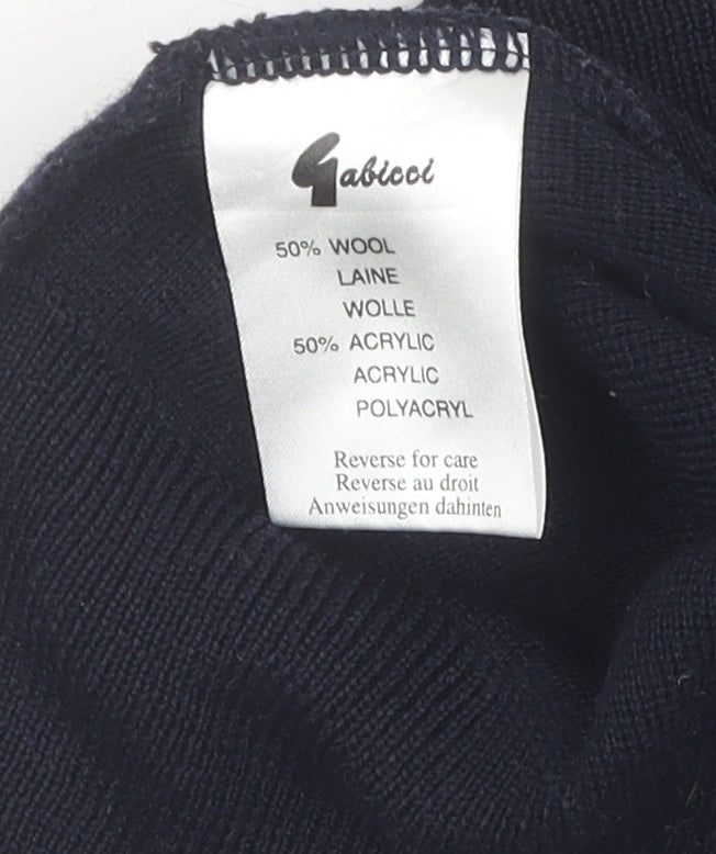 Gabicci Men's Black Wool Acrylic V-Neck Vest Jumper