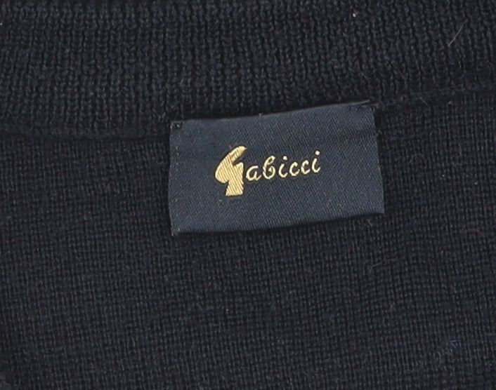 Gabicci Men's Black Wool Acrylic V-Neck Vest Jumper