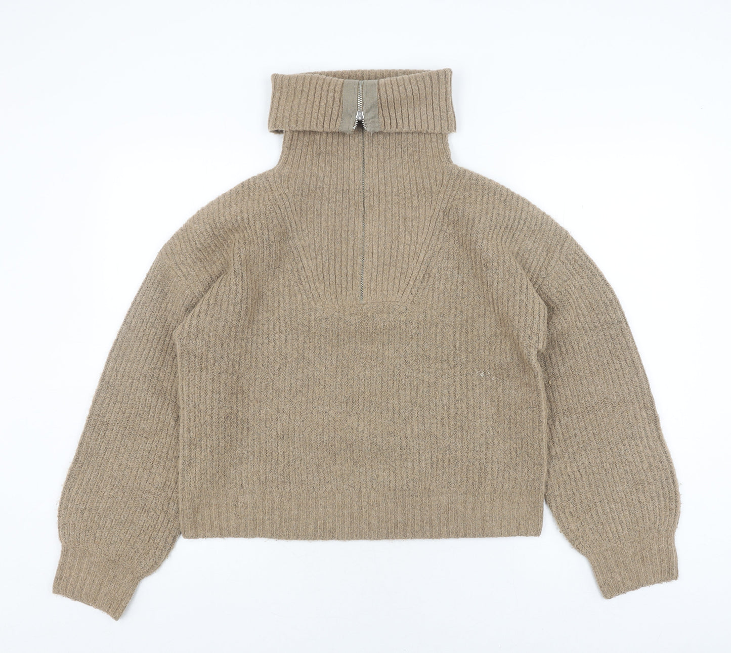 Womens UK Size S French Connection Beige Full Zip Jumper