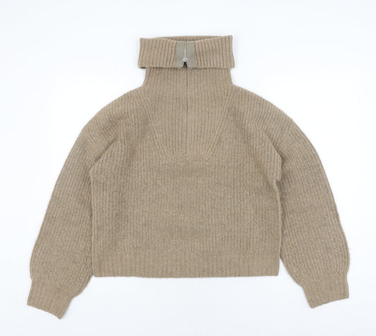 Womens UK Size S French Connection Beige Full Zip Jumper