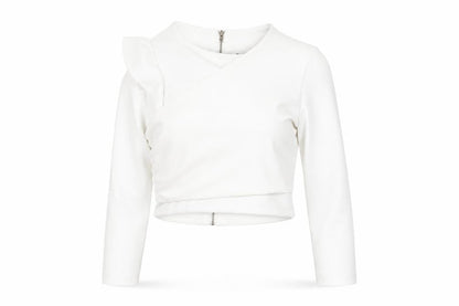 Womens UK Size 12 Zara White Cropped T-Shirt