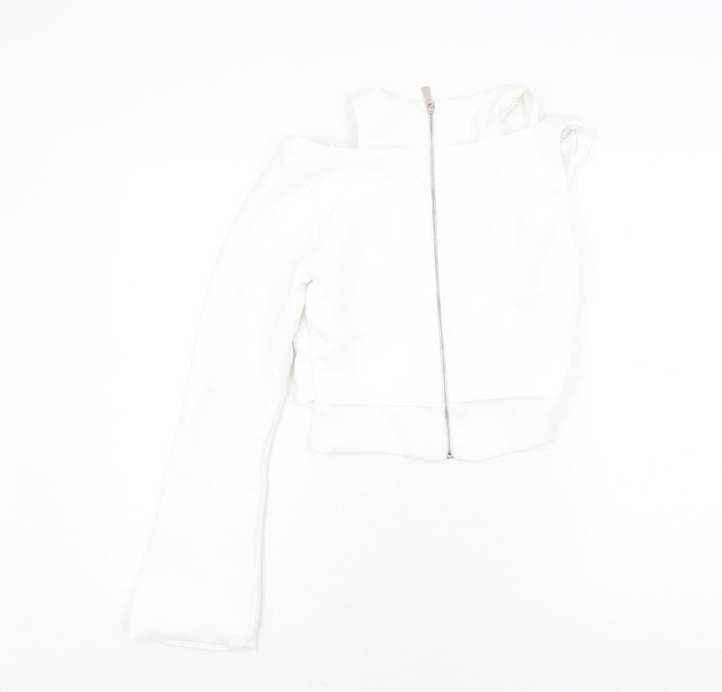 Womens UK Size 12 Zara White Cropped T-Shirt