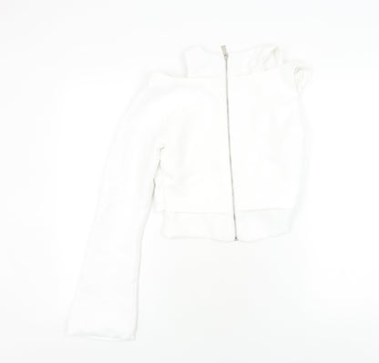 Womens UK Size 12 Zara White Cropped T-Shirt