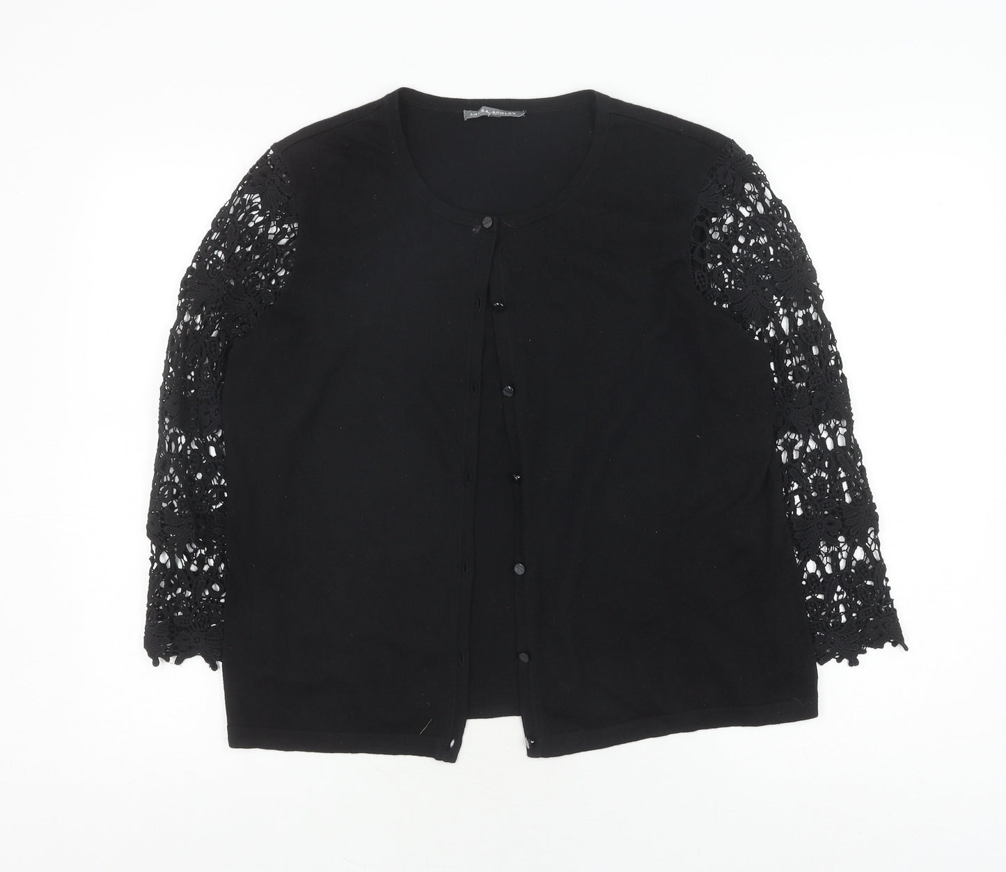 Womens UK Size 16 Laura Ashley Black Cardigan Jumper