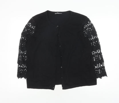 Womens UK Size 16 Laura Ashley Black Cardigan Jumper