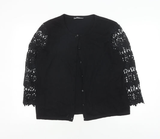Laura Ashley Women's Black Cardigan, Size 16