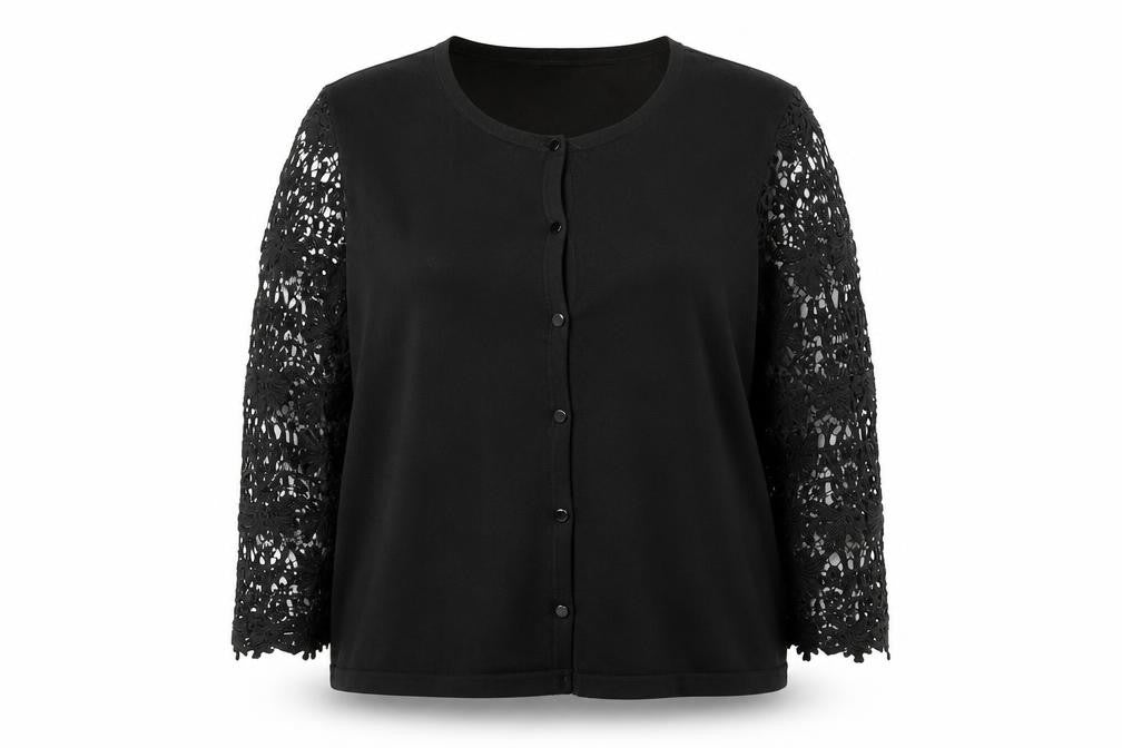 Womens UK Size 16 Laura Ashley Black Cardigan Jumper
