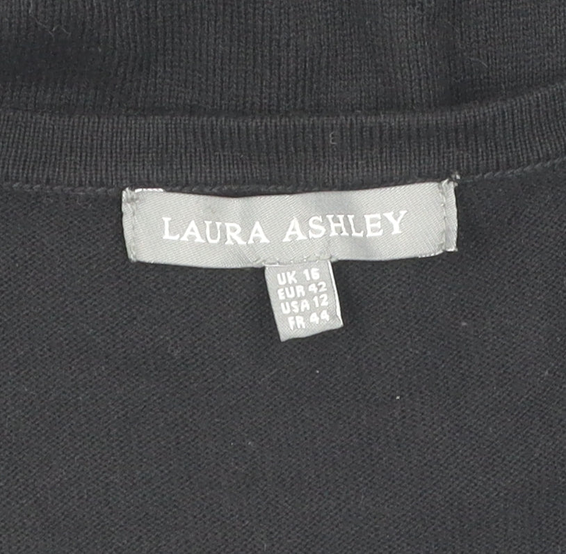 Womens UK Size 16 Laura Ashley Black Cardigan Jumper