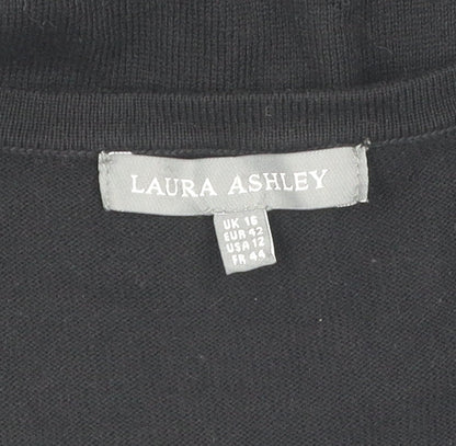 Womens UK Size 16 Laura Ashley Black Cardigan Jumper