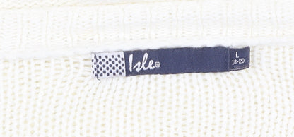 Womens UK Size L Isle Ivory Cardigan Jumper