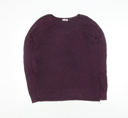 GAP Men's Purple V-Neck Pullover Jumper M