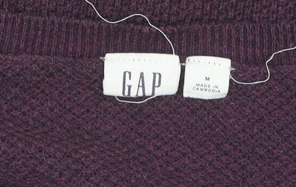 GAP Men's Purple V-Neck Pullover Jumper M
