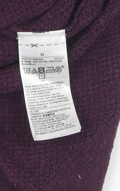 GAP Men's Purple V-Neck Pullover Jumper M