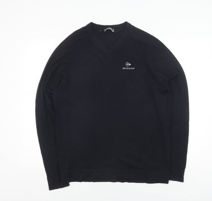 Dunlop Mens Black V-Neck Pullover Golf Jumper M