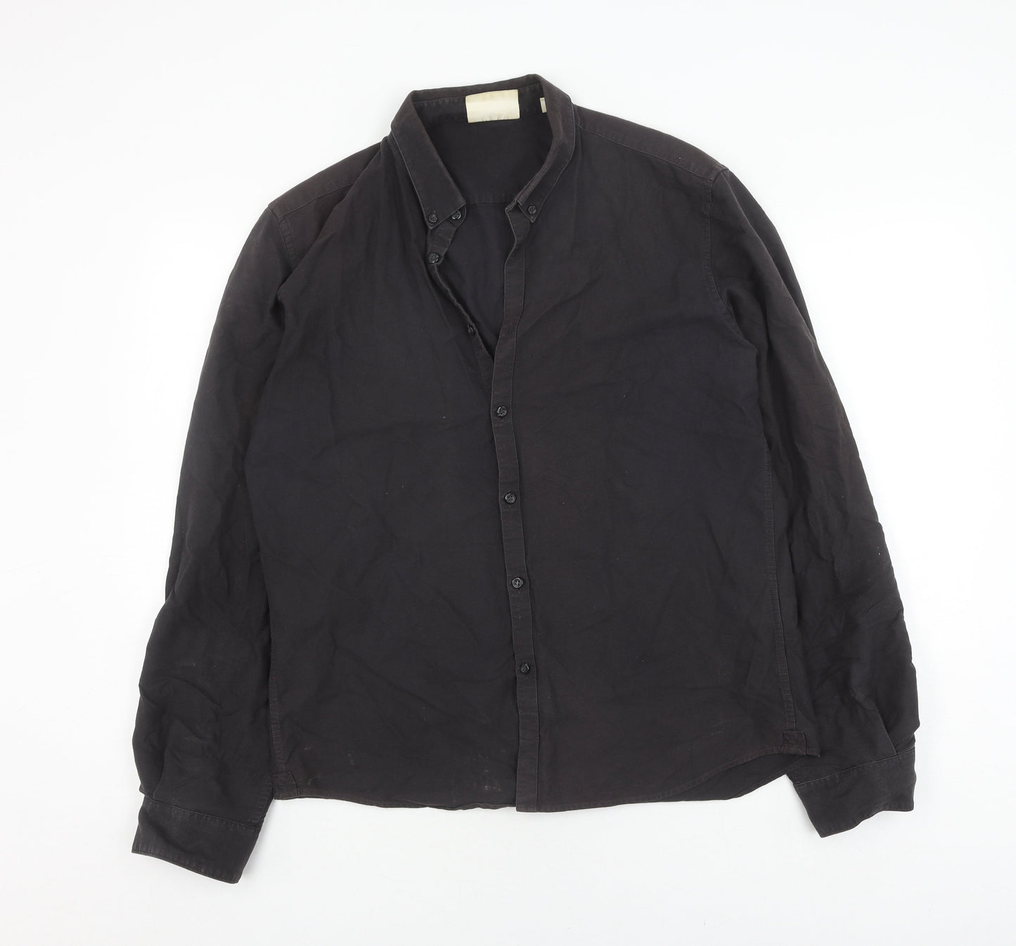 DKNY Men's Black Long Sleeve Casual Shirt L
