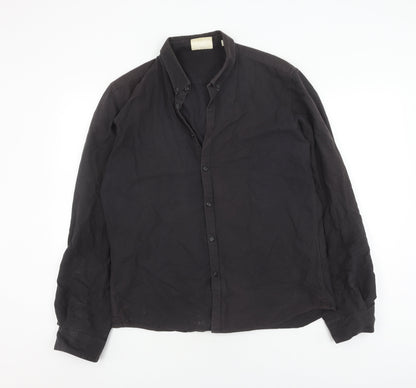 DKNY Men's Black Long Sleeve Casual Shirt L