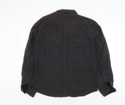 DKNY Men's Black Long Sleeve Casual Shirt L