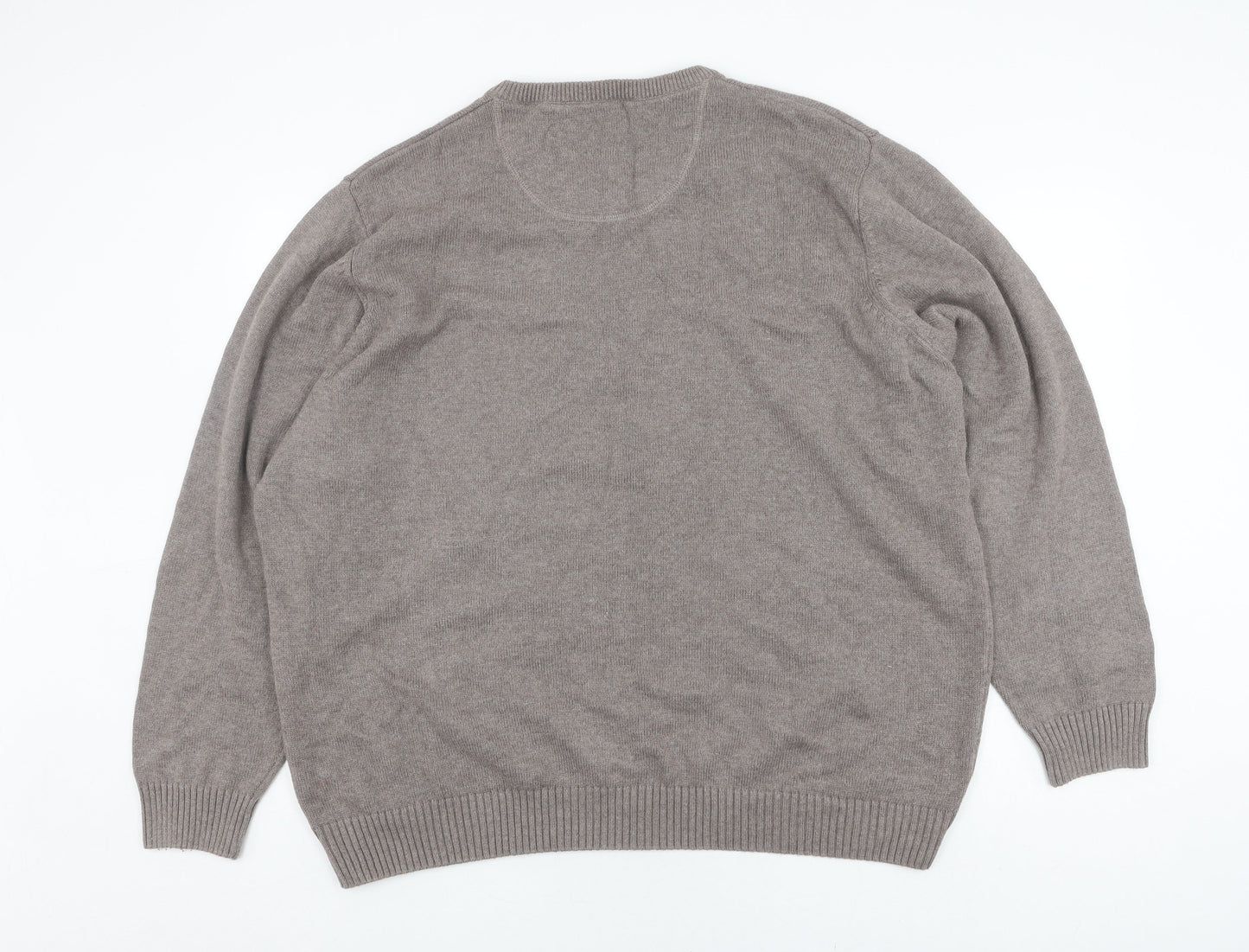 Maine New England Men's Grey V-Neck Wool Pullover 2XL