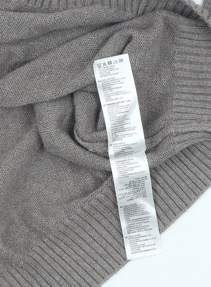 Maine New England Men's Grey V-Neck Wool Pullover 2XL