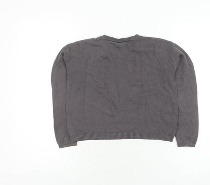 Mango Girls Grey Star Pullover Jumper, Size 9-10 Years
