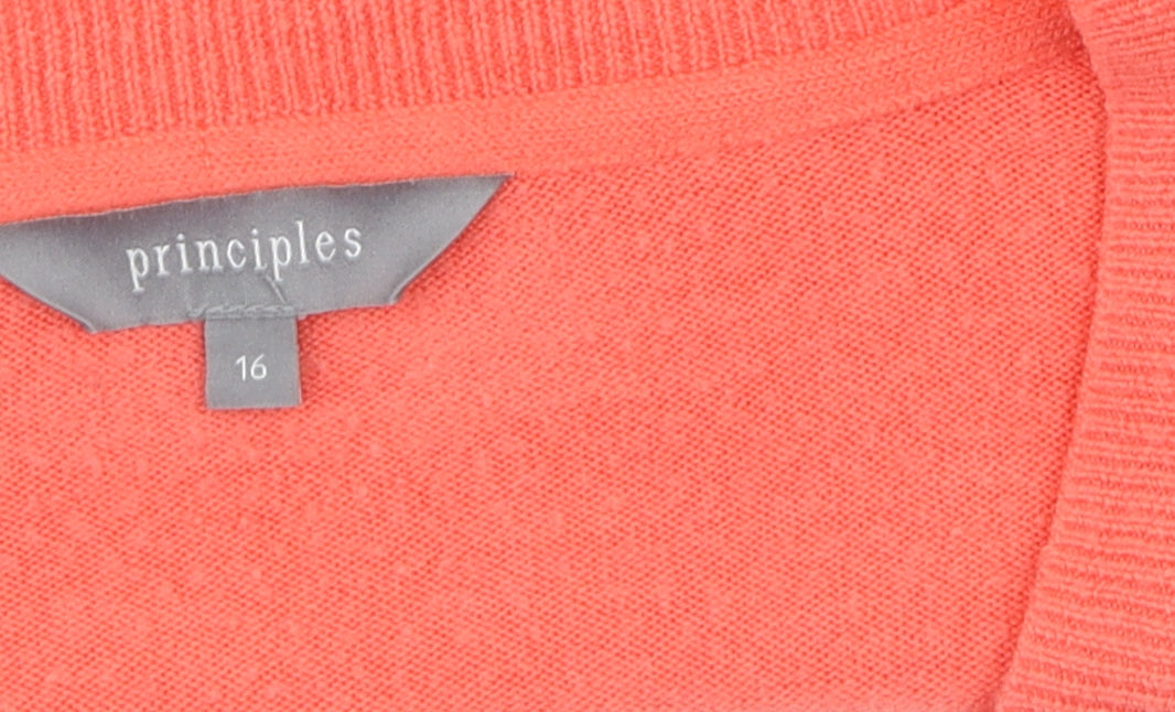 Womens UK Size 16 Principles Orange Pullover Jumper
