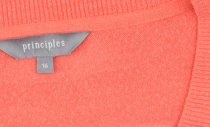 Womens UK Size 16 Principles Orange Pullover Jumper
