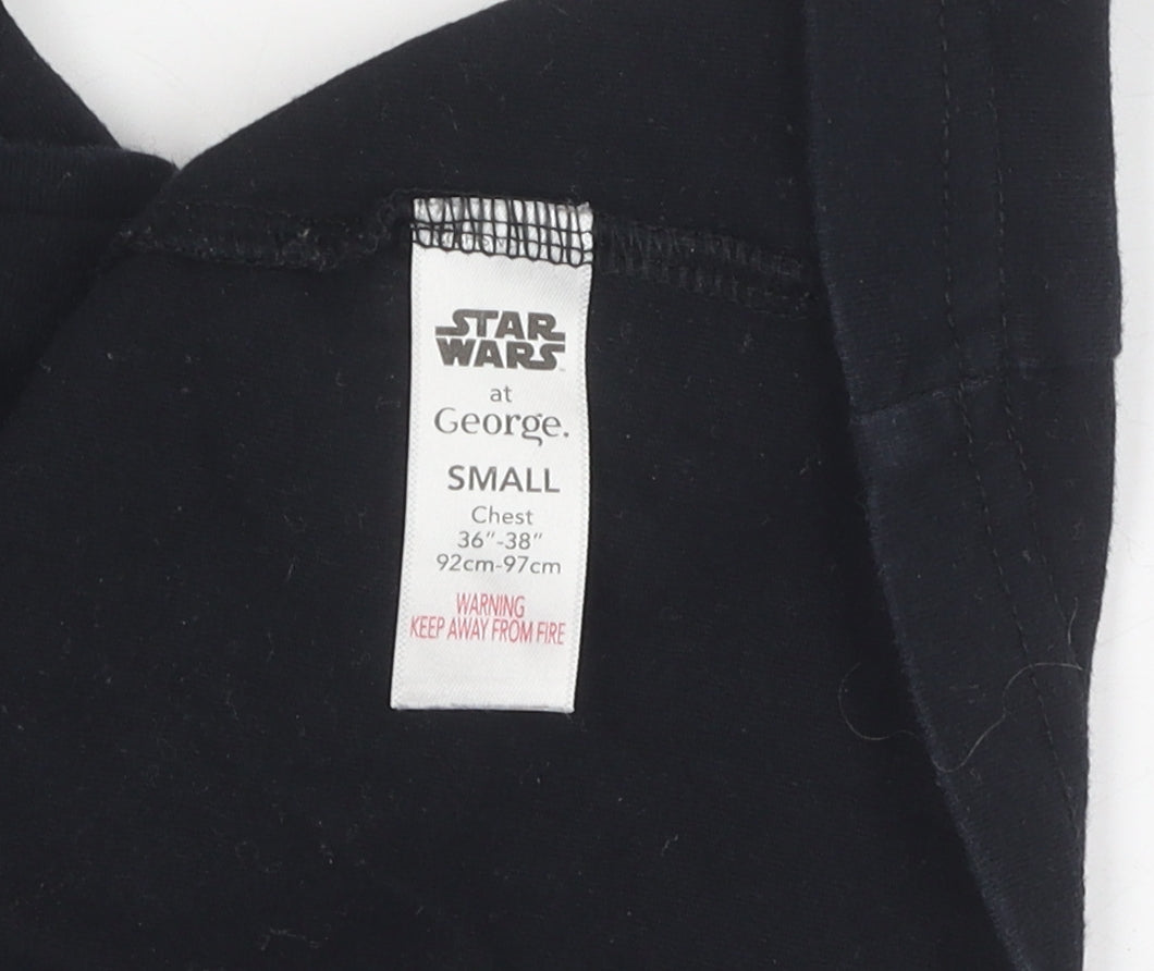 George Men's Black Star Wars Graphic T-Shirt Small