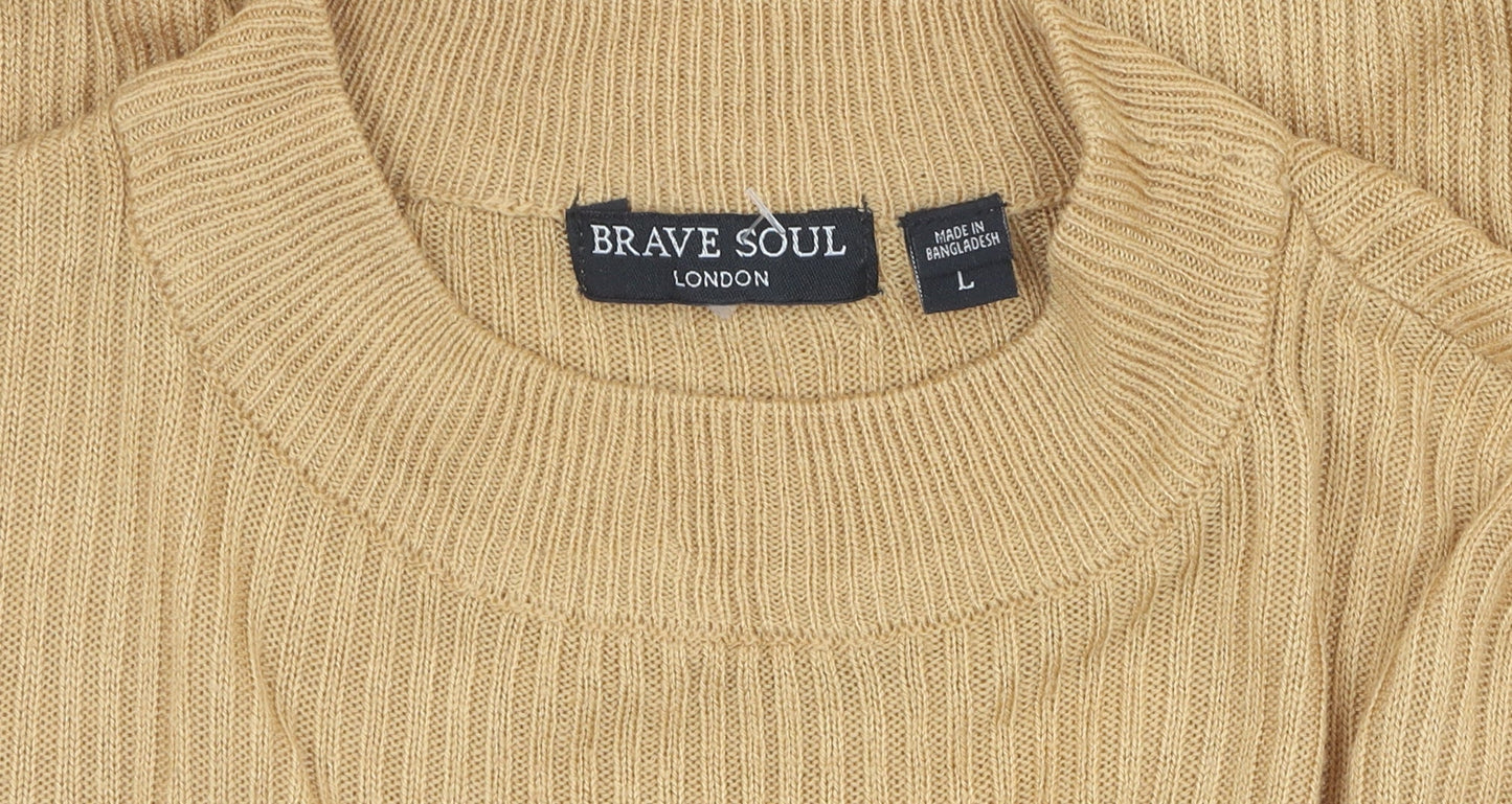 Womens UK Size L Brave Soul Beige Pullover Jumper
