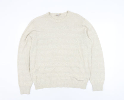 Gap Beige Linen Blend Unisex Jumper, Medium