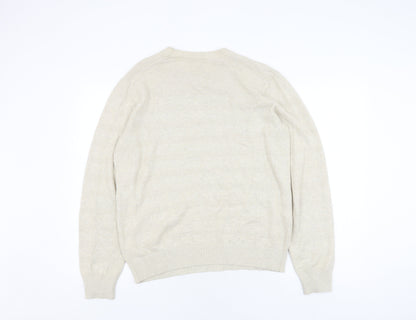 Gap Beige Linen Blend Unisex Jumper, Medium