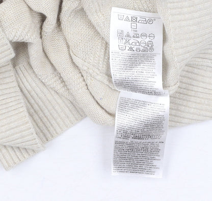 Gap Beige Linen Blend Unisex Jumper, Medium