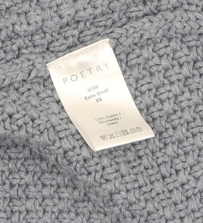 Womens UK Size XS Poetry Grey Cardigan Jumper