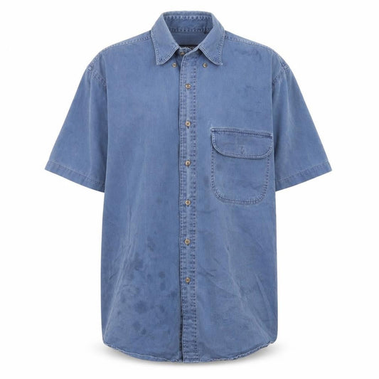 Unisex Adults UK Size M Land's End Blue  Button-Up