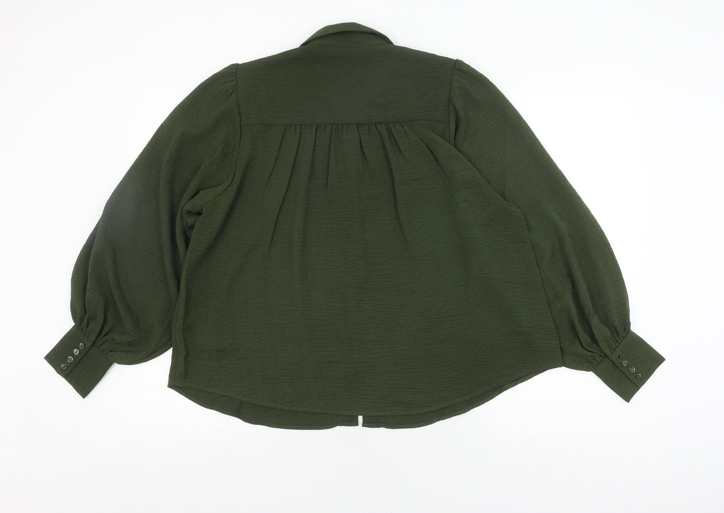 Womens UK Size 10 Apricot Green  Button-Up
