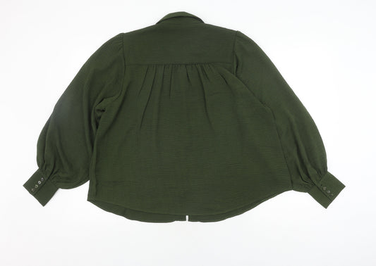 Womens UK Size 10 Apricot Green  Button-Up