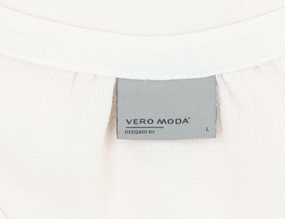 Womens UK Size L VERO MODA Ivory Basic Tank