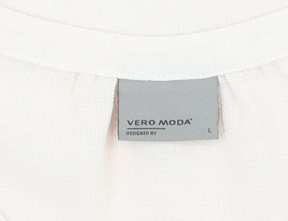 Womens UK Size L VERO MODA Ivory Basic Tank