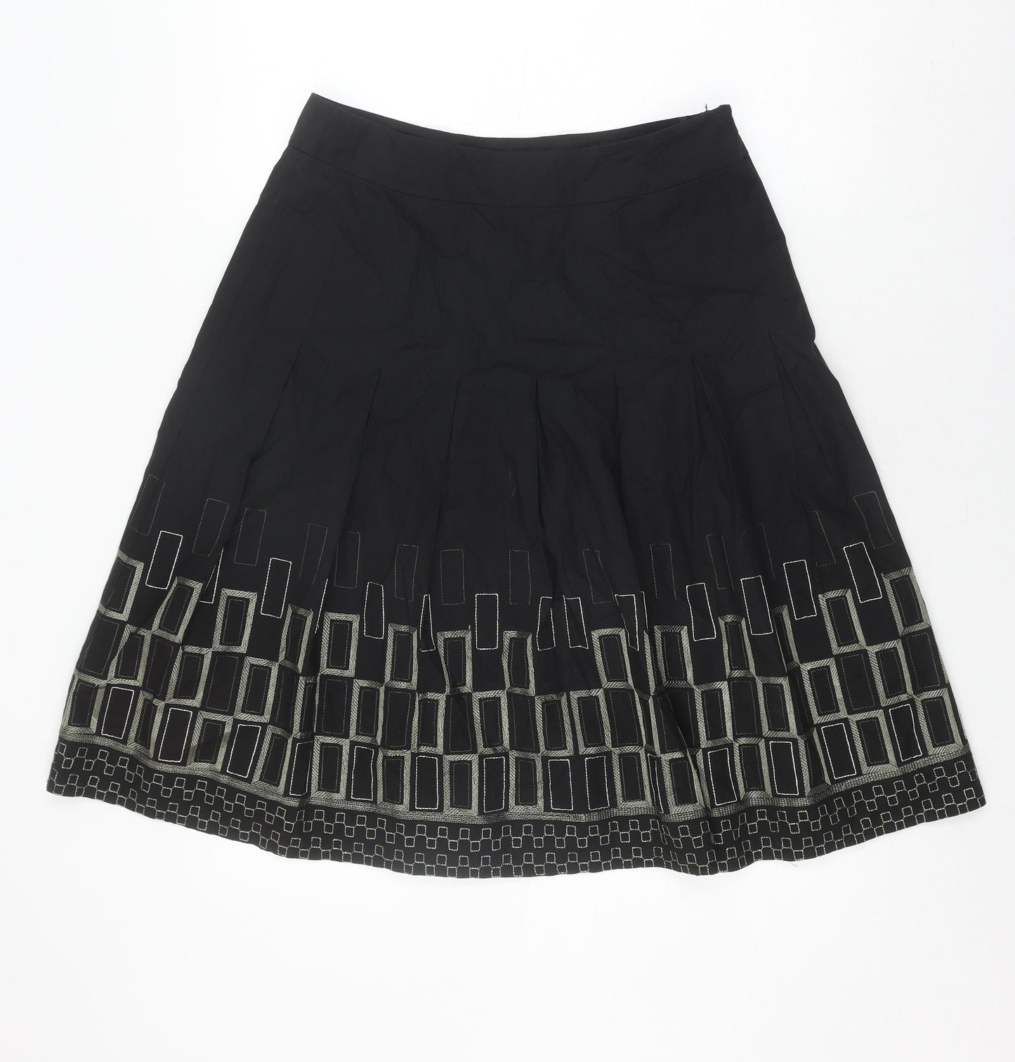 Coast Women's Black A-Line Embroidered Skirt Size 12