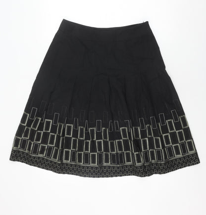 Coast Women's Black A-Line Embroidered Skirt Size 12