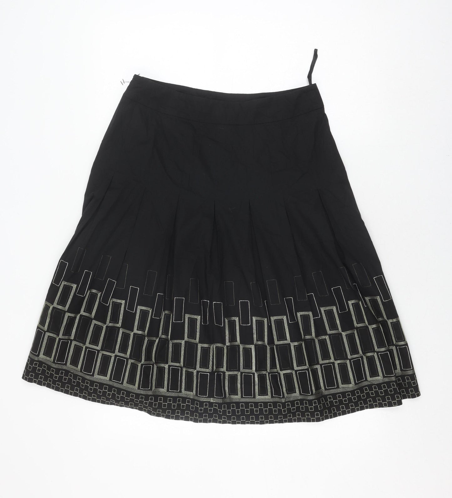 Coast Women's Black A-Line Embroidered Skirt Size 12