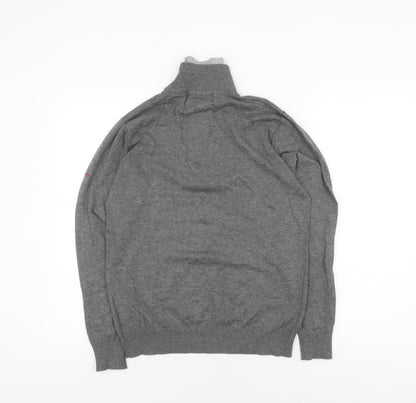 Bogart Grey Men's Full Zip Jumper L Viscose Knit