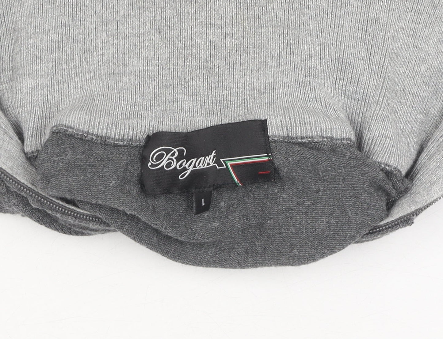 Bogart Grey Men's Full Zip Jumper L Viscose Knit