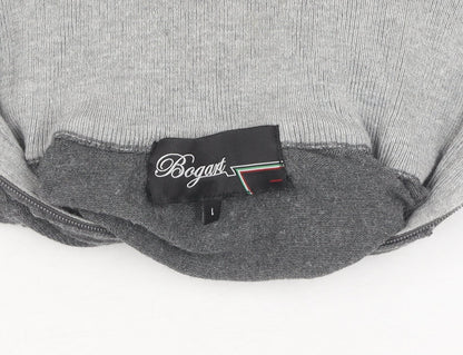 Bogart Grey Men's Full Zip Jumper L Viscose Knit