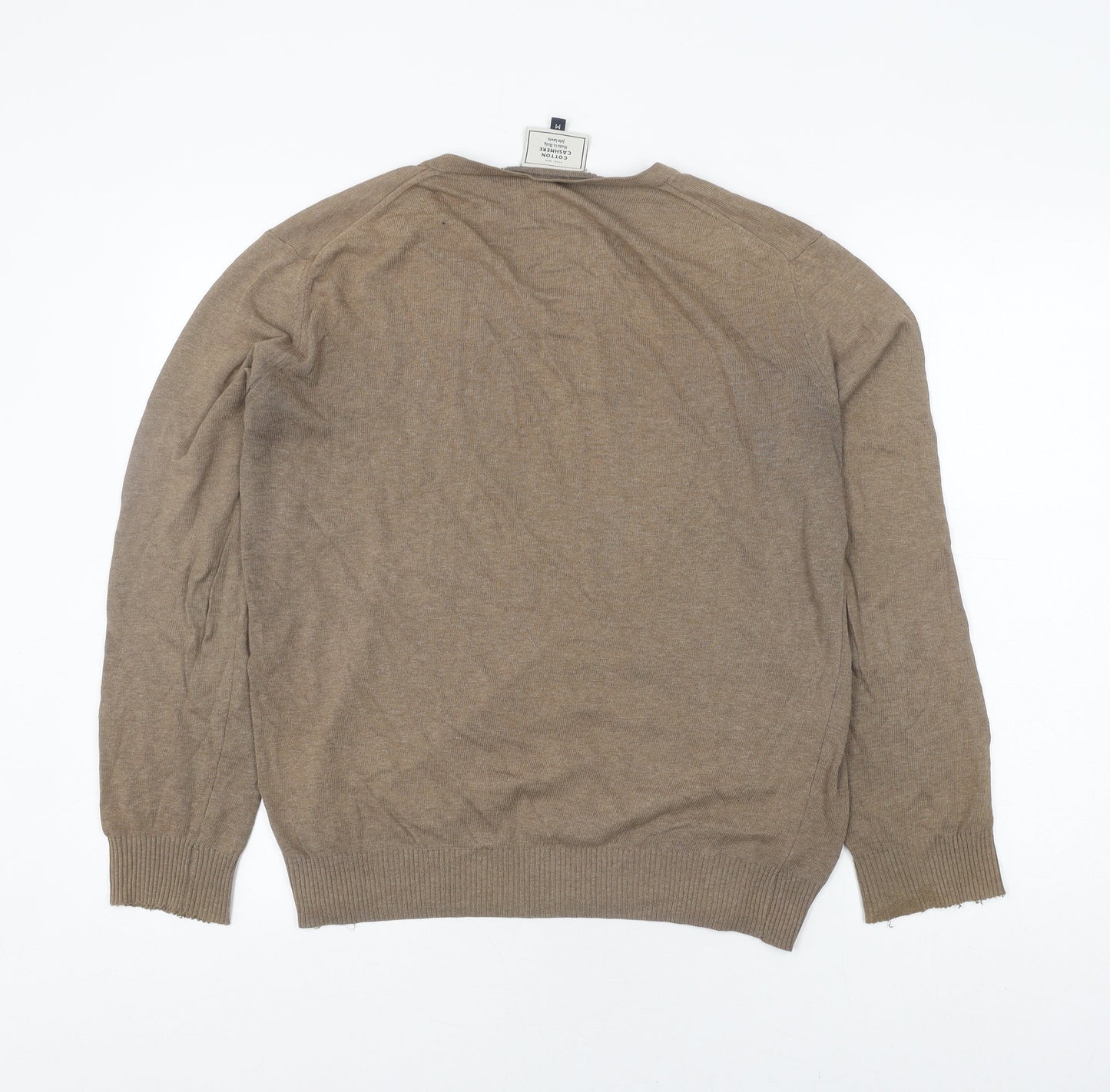 John Lewis Men's Beige Cotton Cashmere Pullover - M