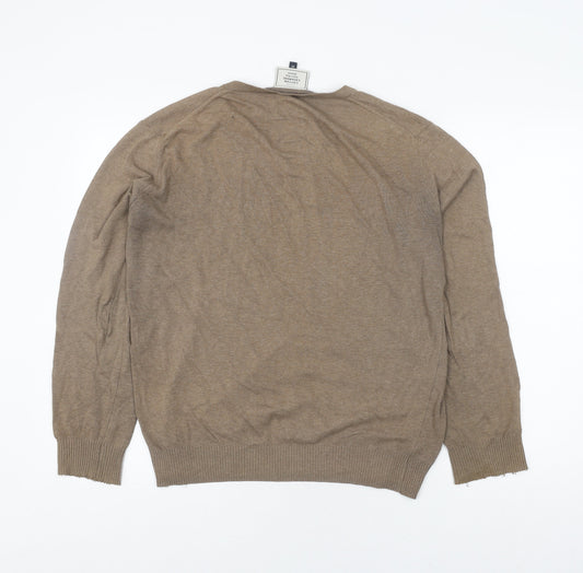 John Lewis Men's Beige Cotton Cashmere Pullover - M