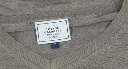 John Lewis Men's Beige Cotton Cashmere Pullover - M