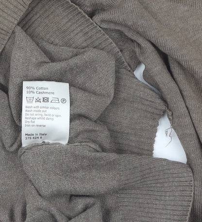 John Lewis Men's Beige Cotton Cashmere Pullover - M