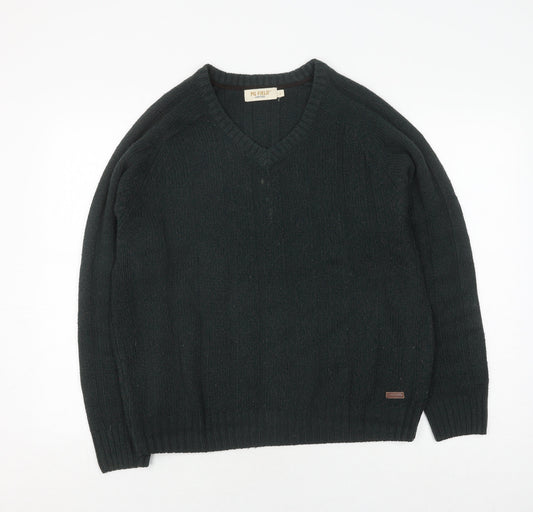 PG Field Men's Green Pullover Jumper L V-Neck