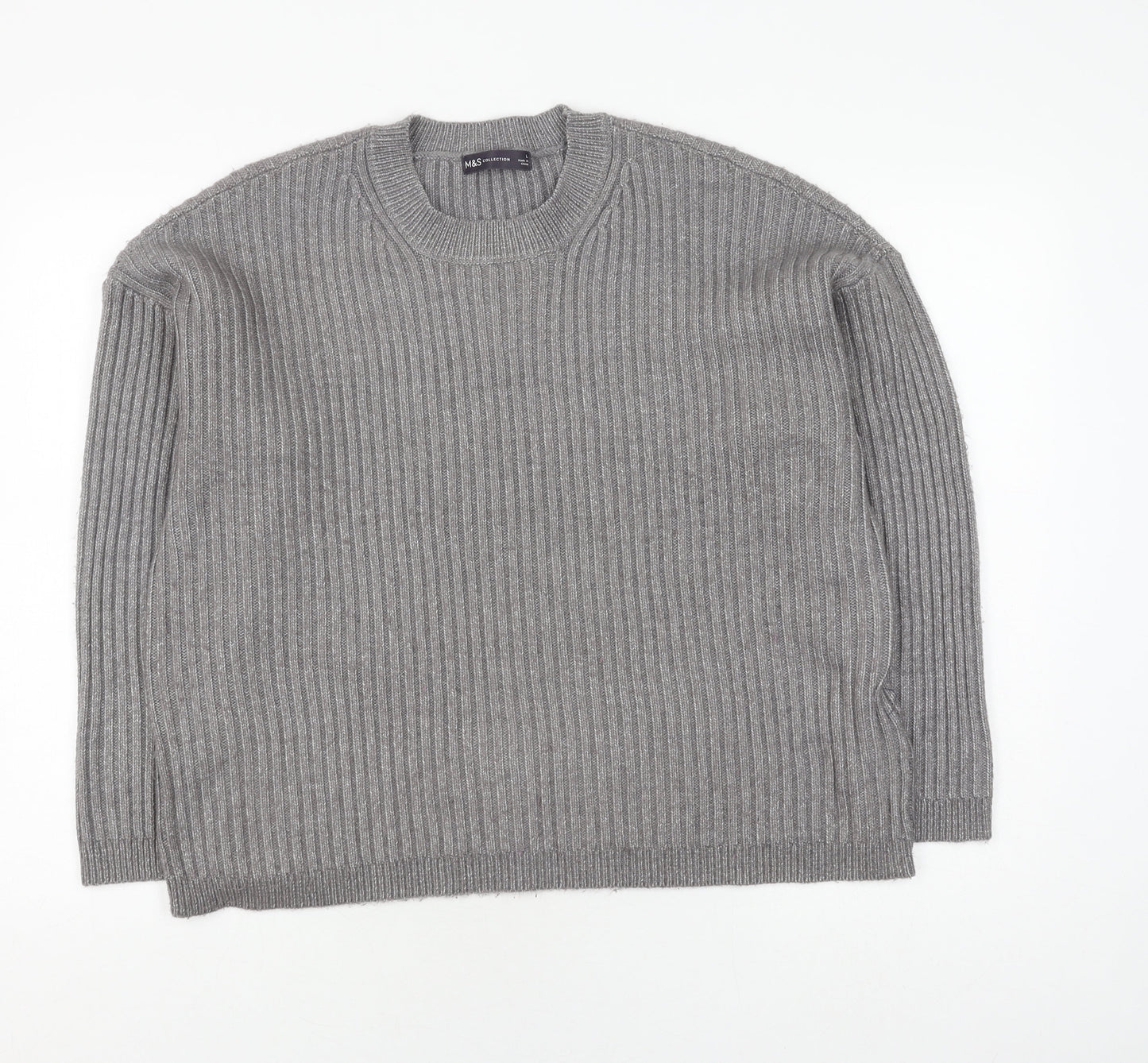 Womens UK Size L Marks and Spencer Grey Pullover Jumper